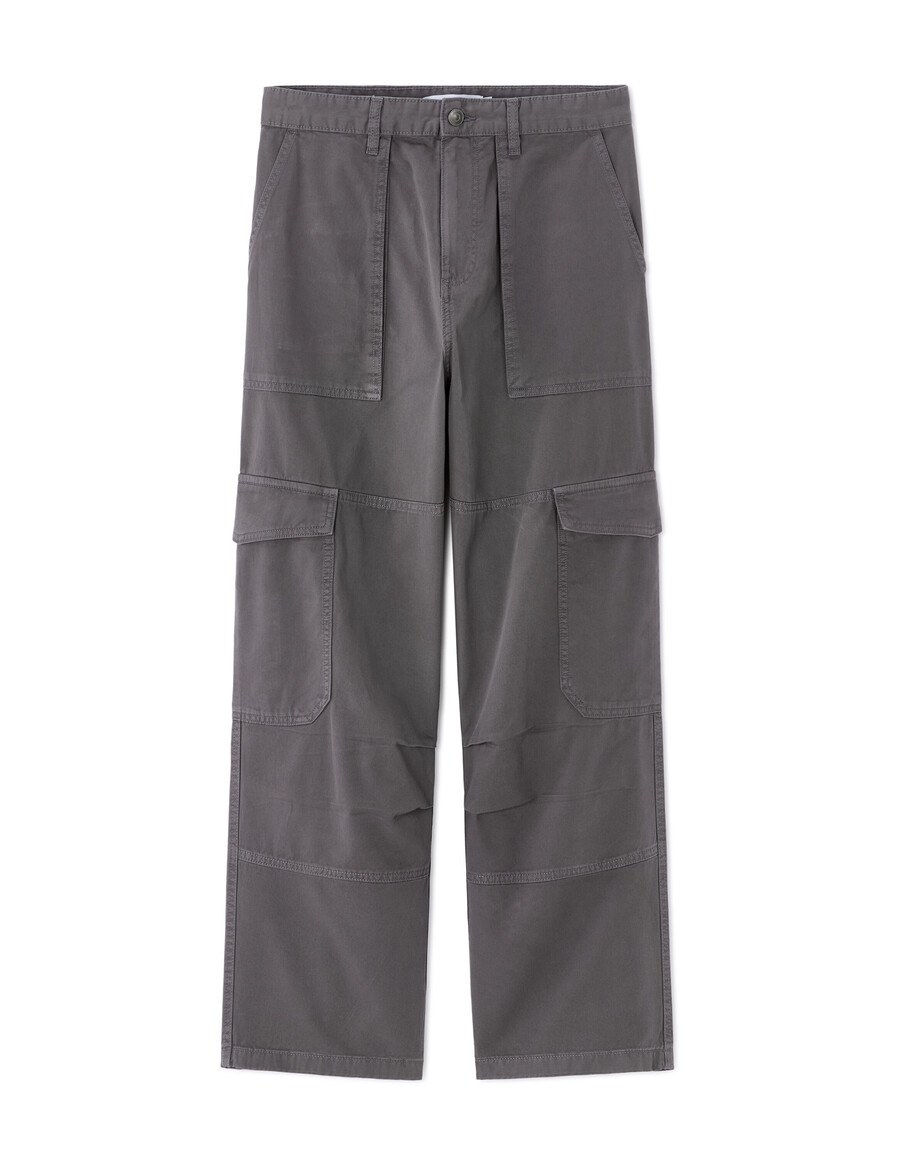 pantaloni cargo larghi 100 cotone