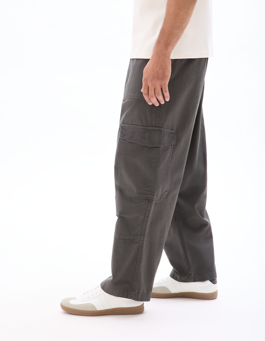 pantaloni cargo larghi 100 cotone