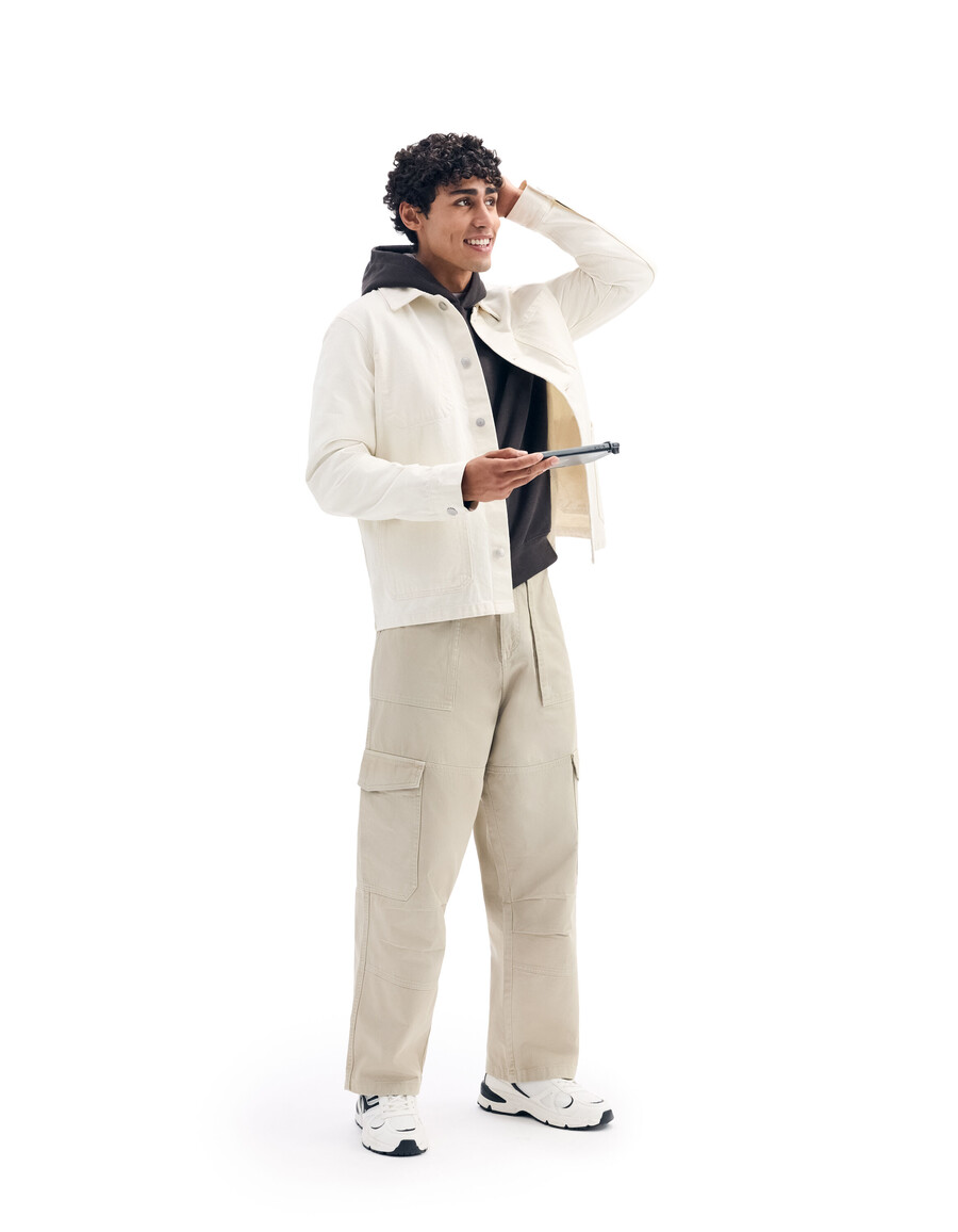 pantaloni cargo larghi 100 cotone
