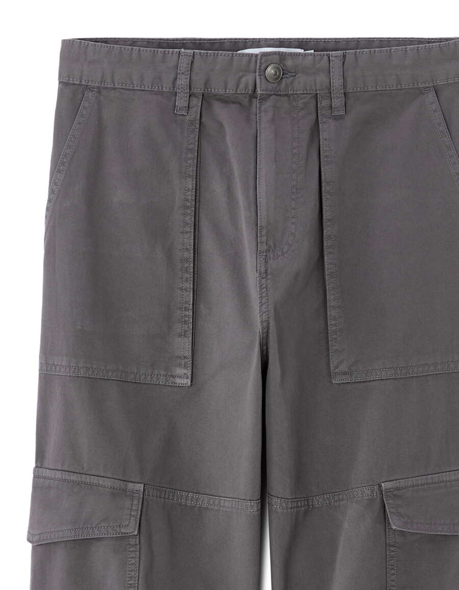 pantaloni cargo larghi 100 cotone