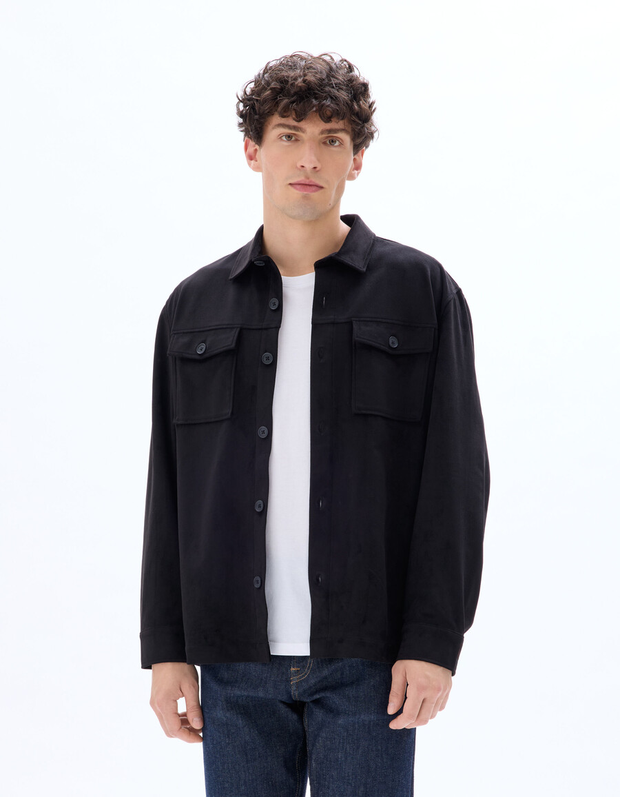 camicia effetto scamosciato