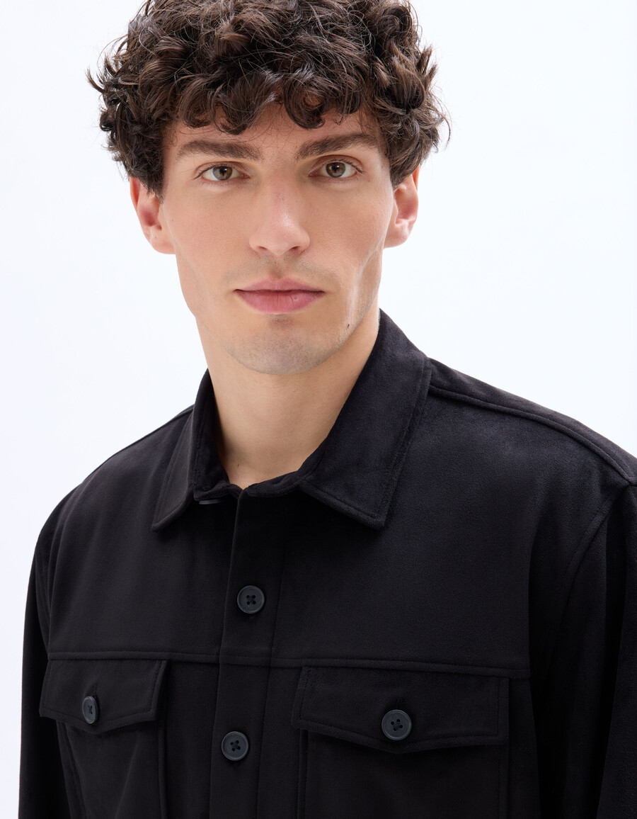 camicia effetto scamosciato