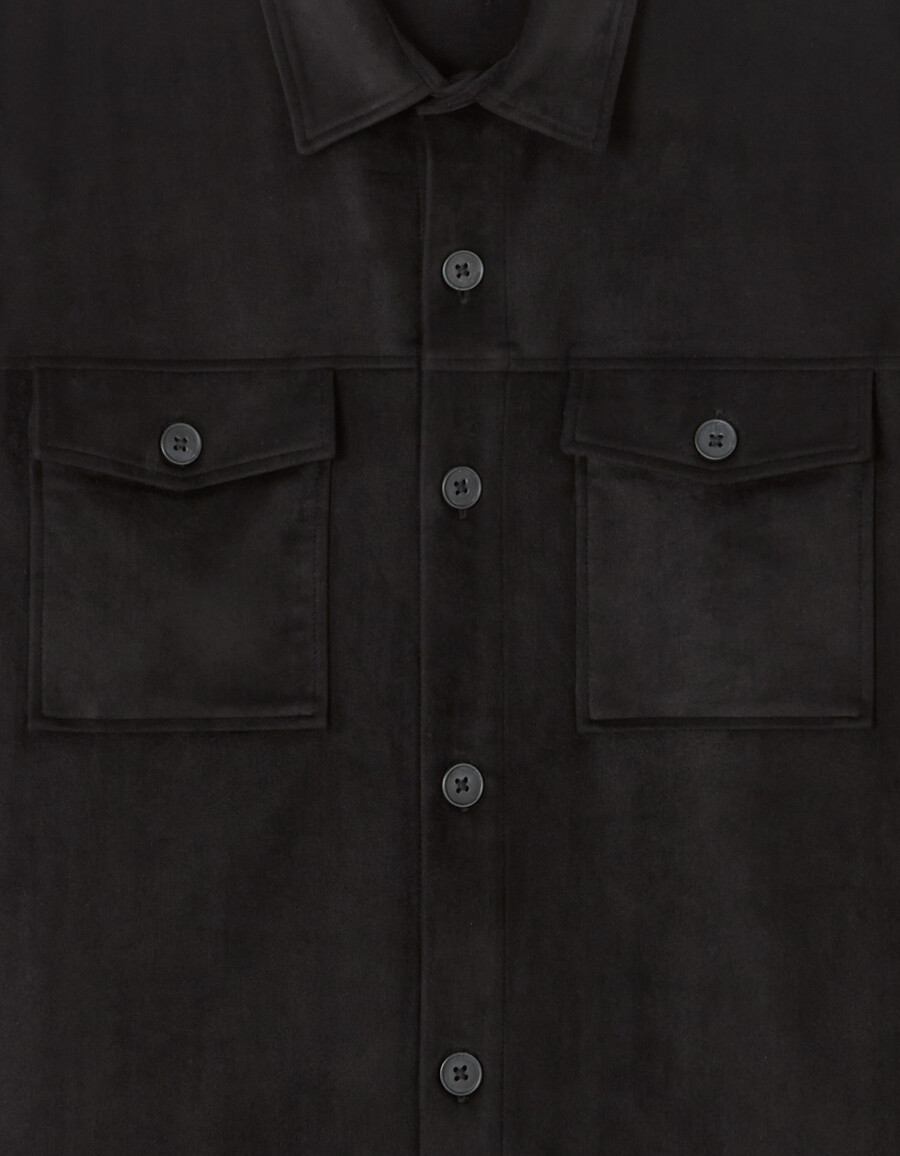camicia effetto scamosciato