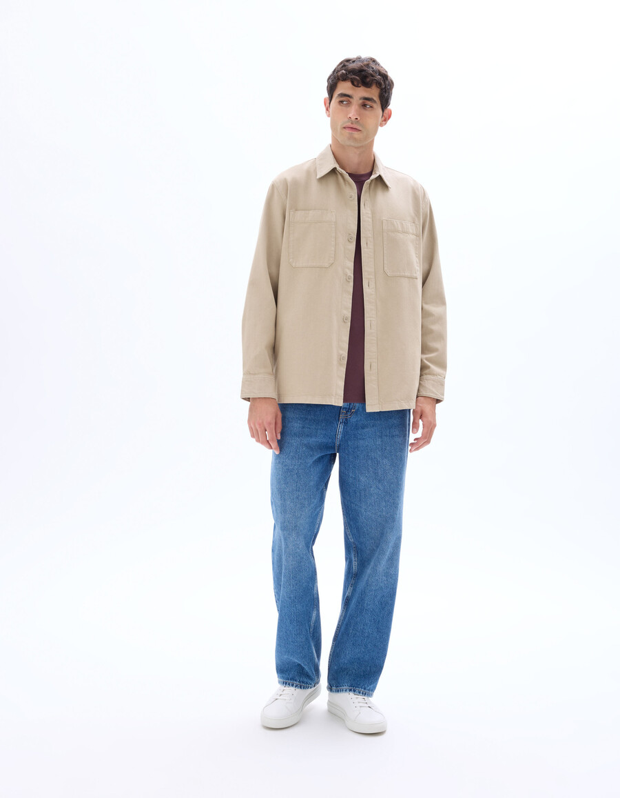 camicia oversize in 100 cotone tinto in capo