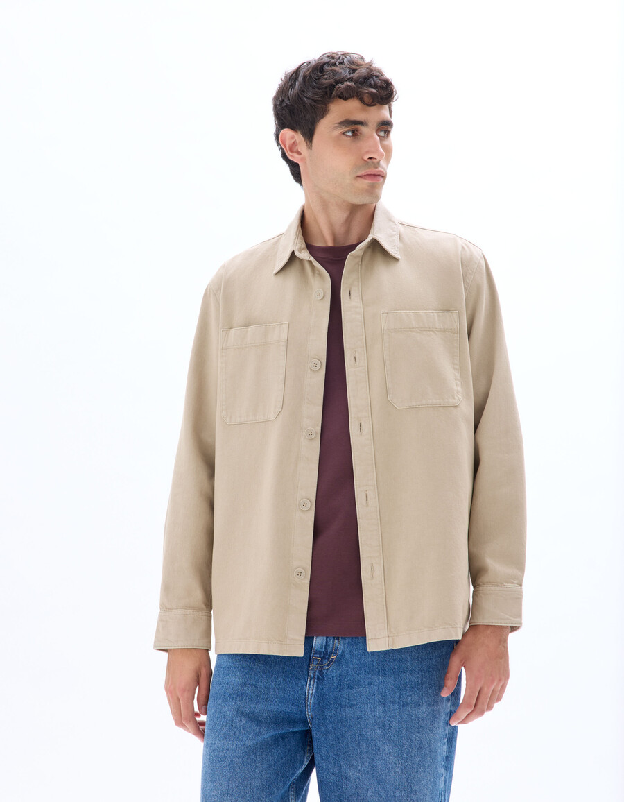 camicia oversize in 100 cotone tinto in capo