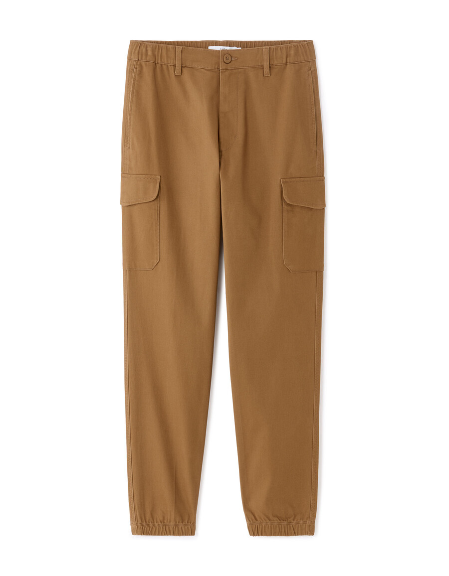 pantaloni cargo dritti in cotone elasticizzato
