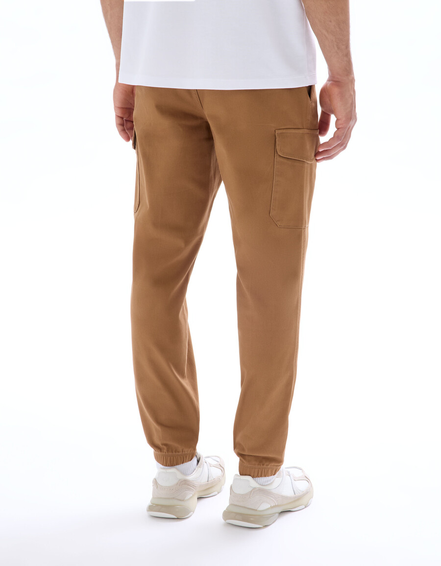 pantaloni cargo dritti in cotone elasticizzato
