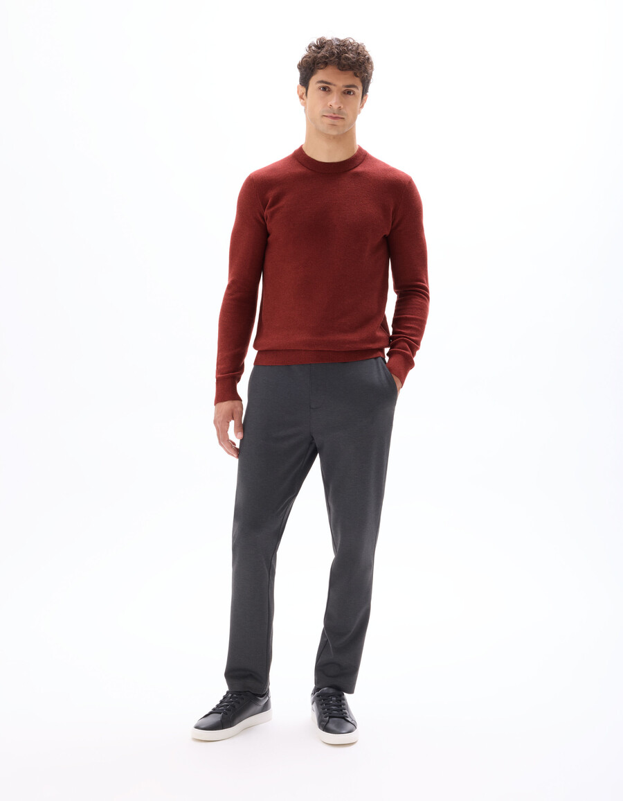 pantaloni chino slim in jersey