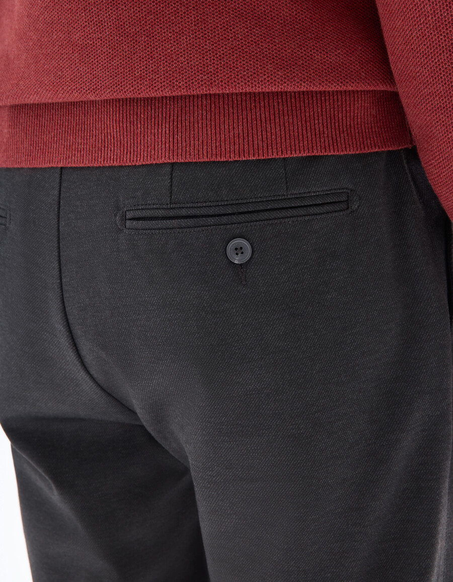 pantaloni chino slim in jersey