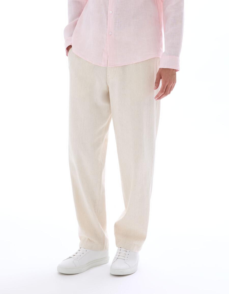 pantaloni dritti in jacquard