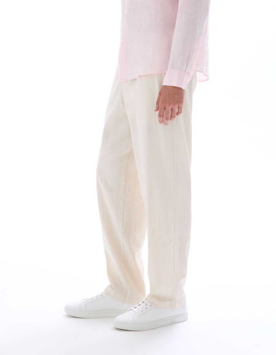 pantaloni dritti in jacquard