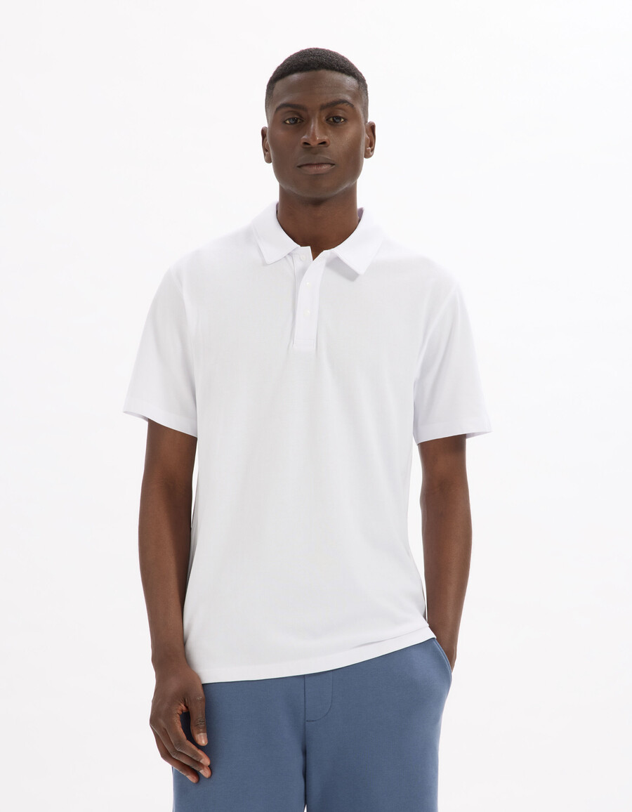 polo squadrata in misto cotone