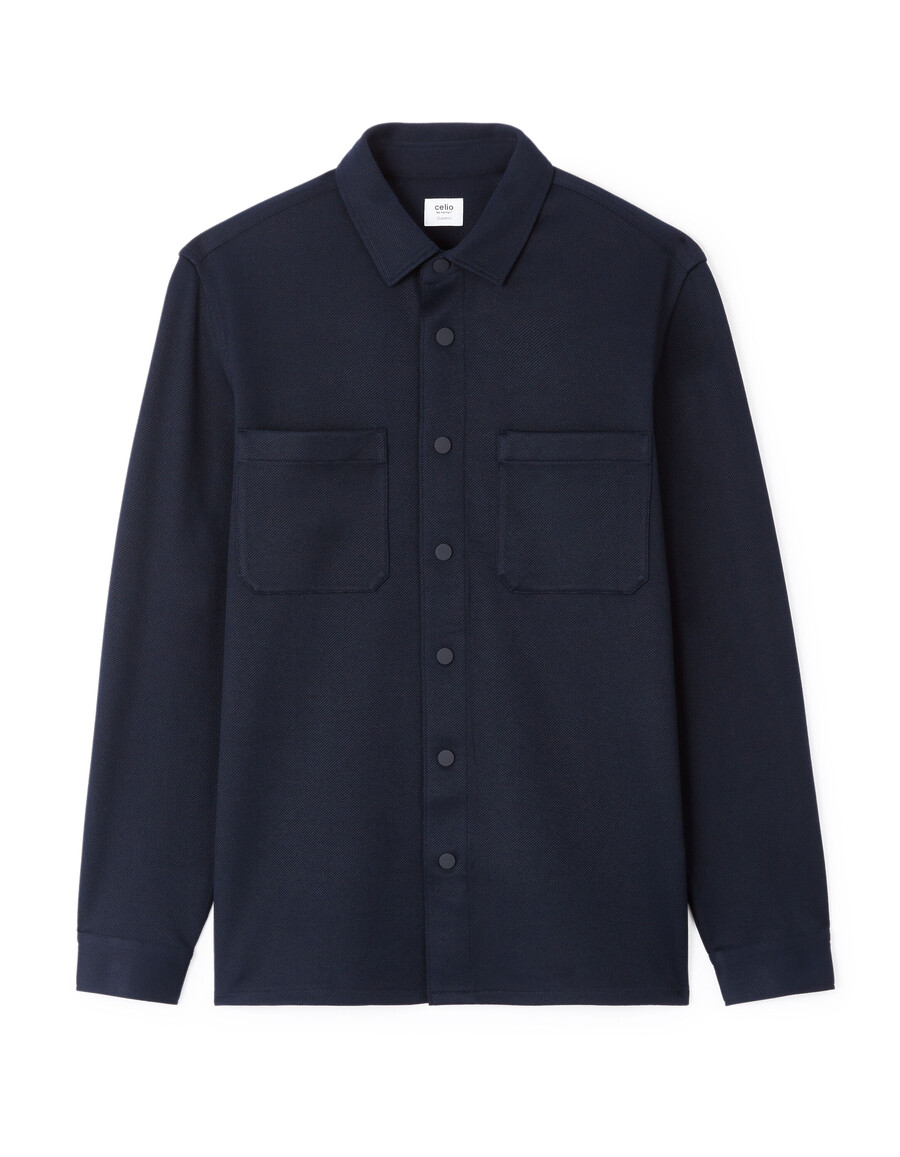 camicia oversize testurizzata a 2 tasche