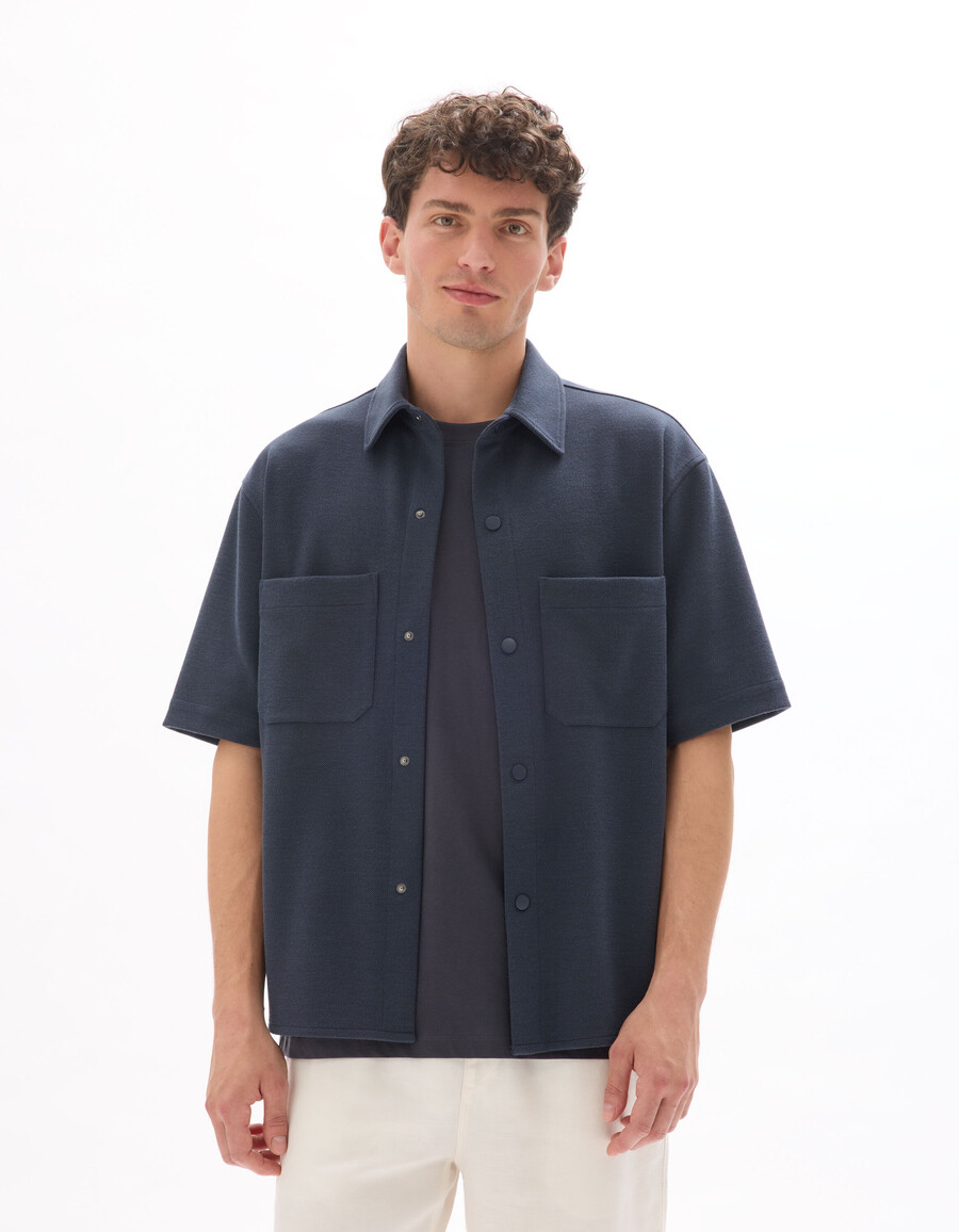 camicia blu navy grande