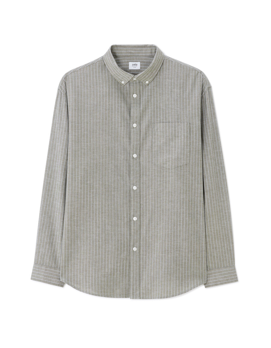camicia oxford a righe ampia