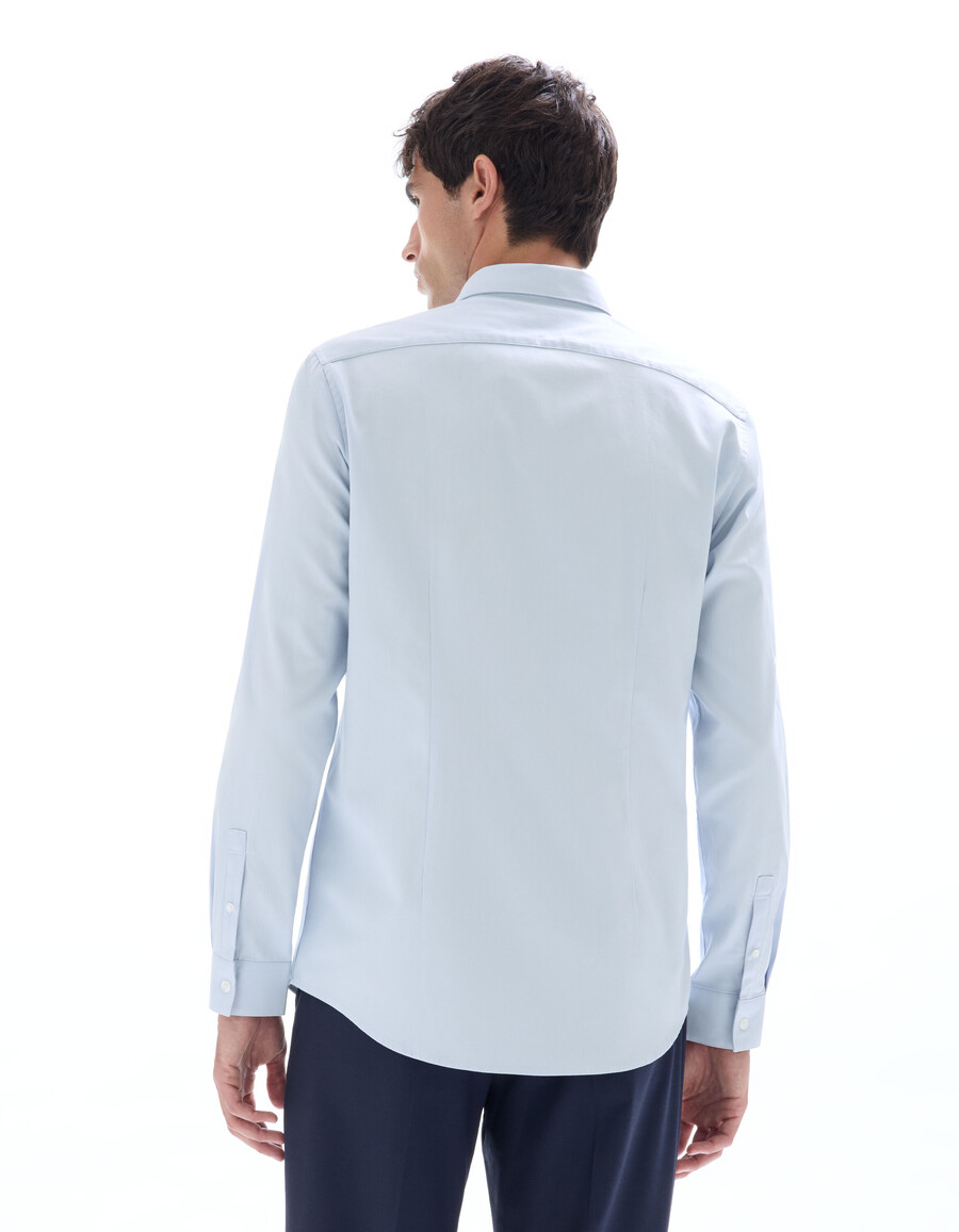 camicia slim dobby 100 cotone