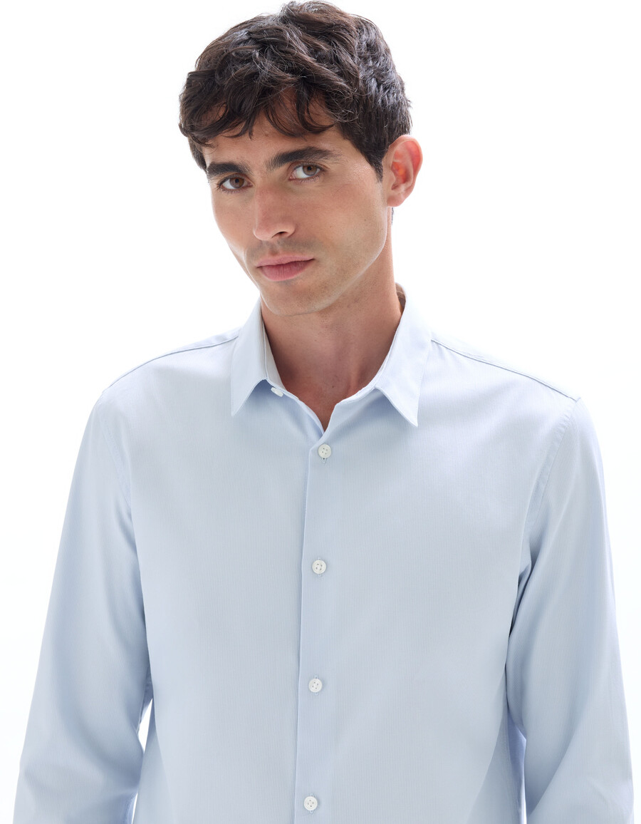 camicia slim dobby 100 cotone