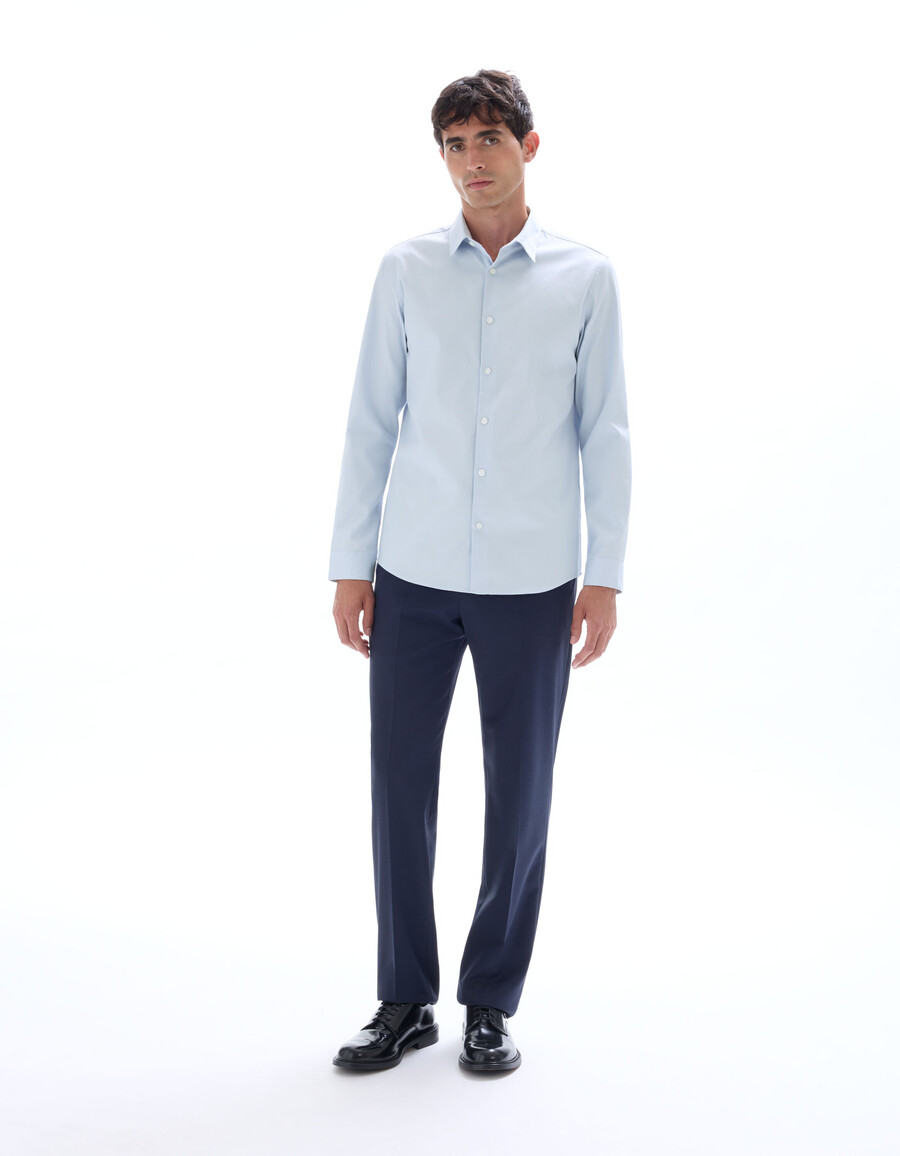 camicia slim dobby 100 cotone