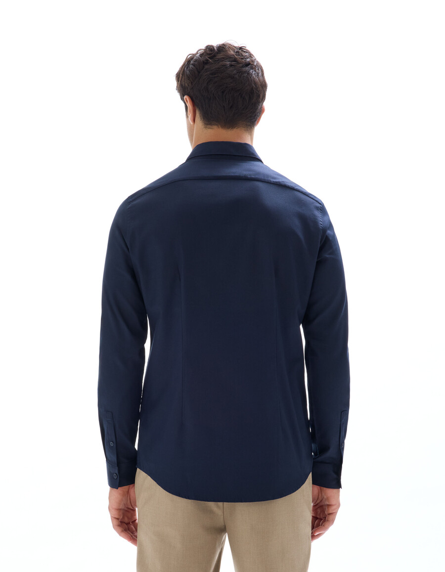 camicia slim dobby 100 cotone