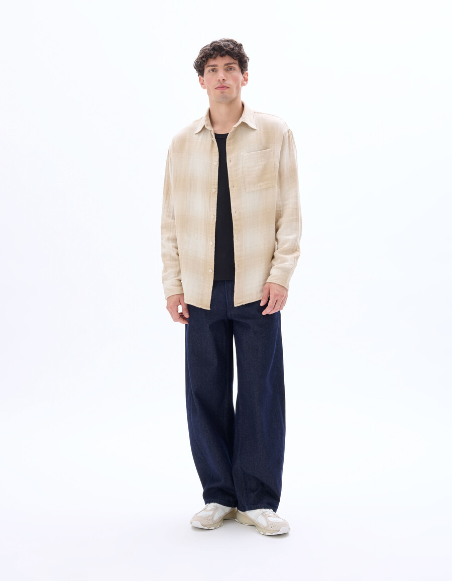 camicia ampia in flanella a quadri