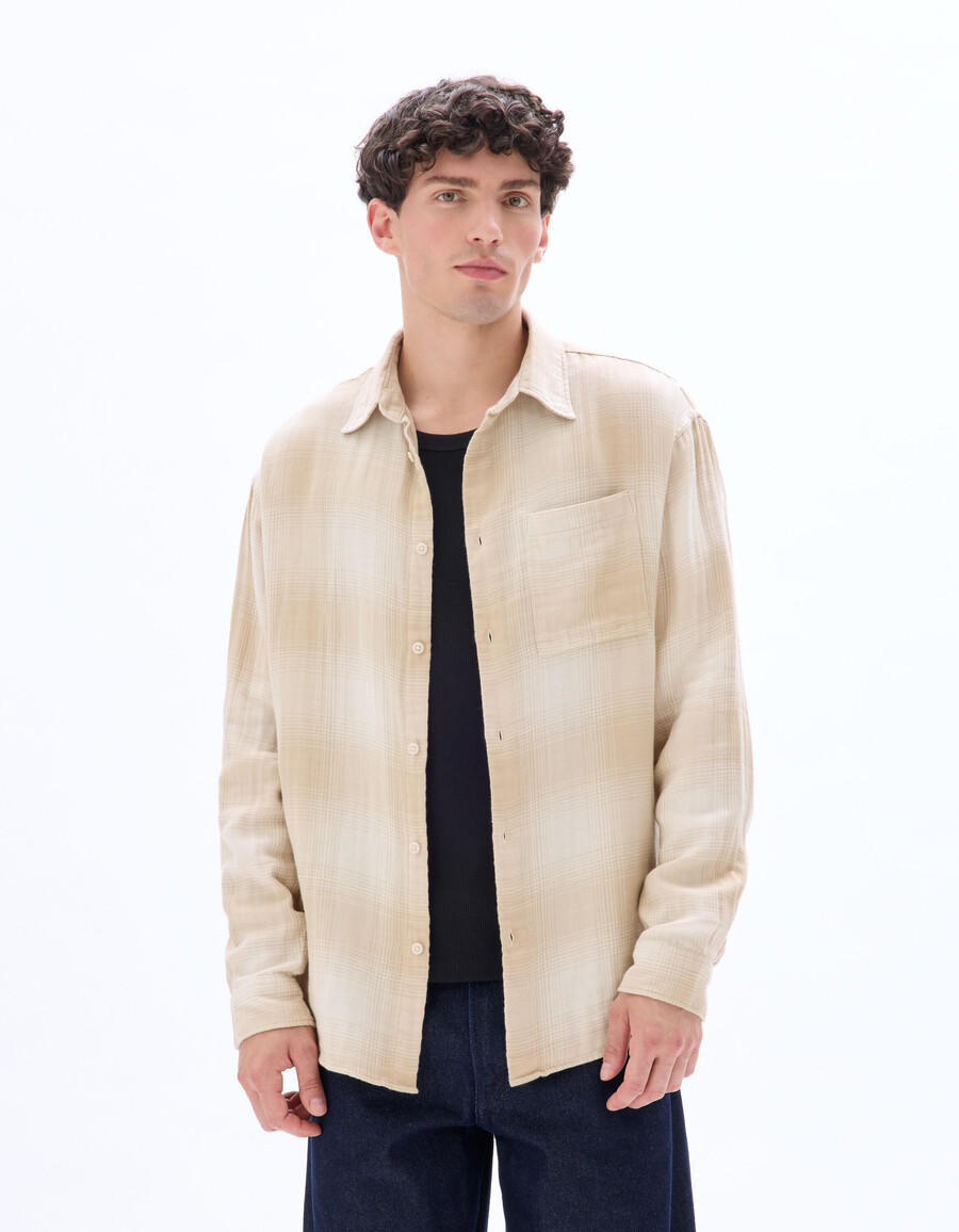 camicia ampia in flanella a quadri