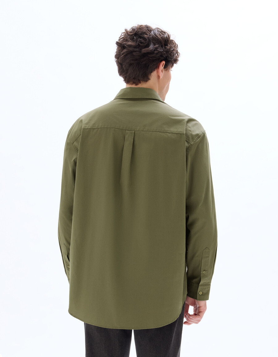 camicia in popeline di cotone oversize semplice