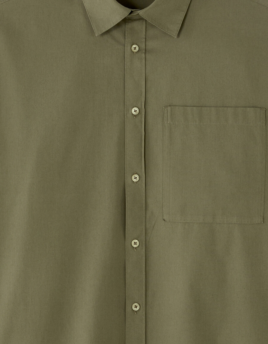 camicia in popeline di cotone oversize semplice