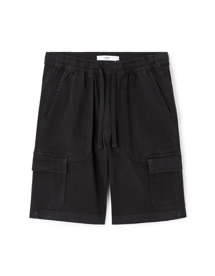 pantaloncini cargo in cotone elasticizzato