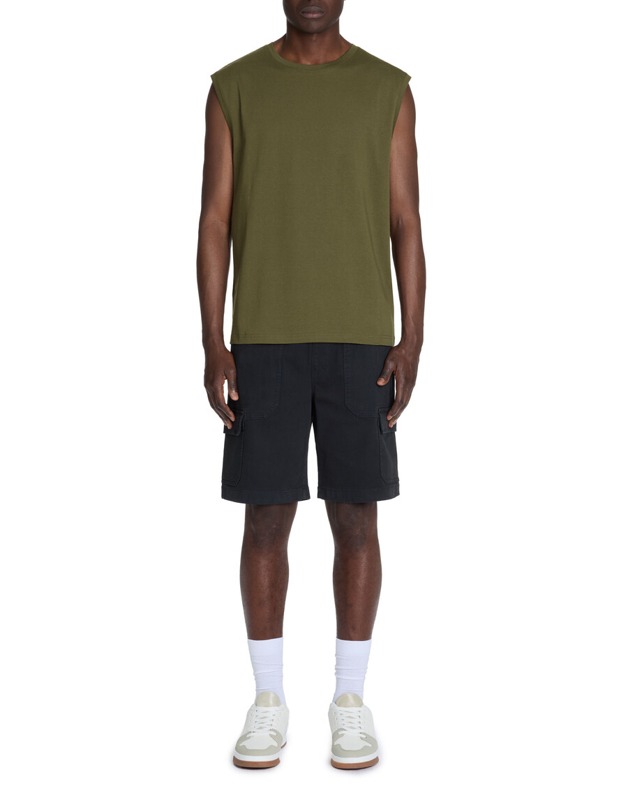 pantaloncini cargo in cotone elasticizzato