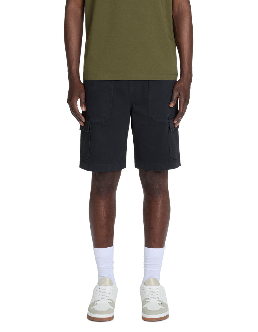 pantaloncini cargo in cotone elasticizzato
