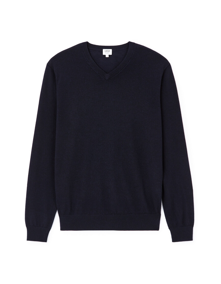 maglione con scollo a v 100 lana merino