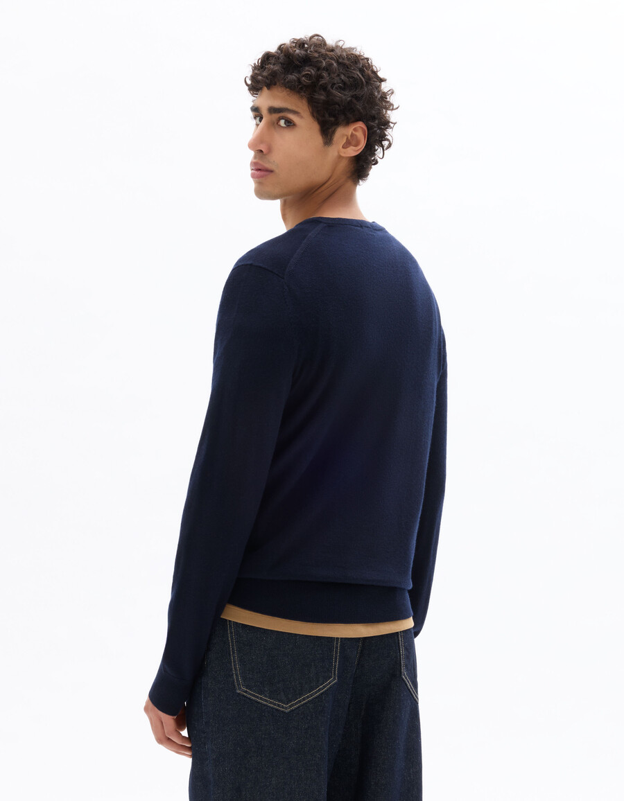 maglione con scollo a v 100 lana merino