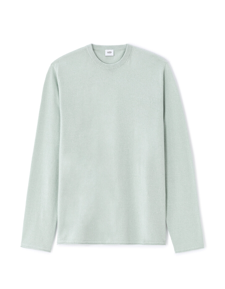 maglione girocollo in cotone mouliné