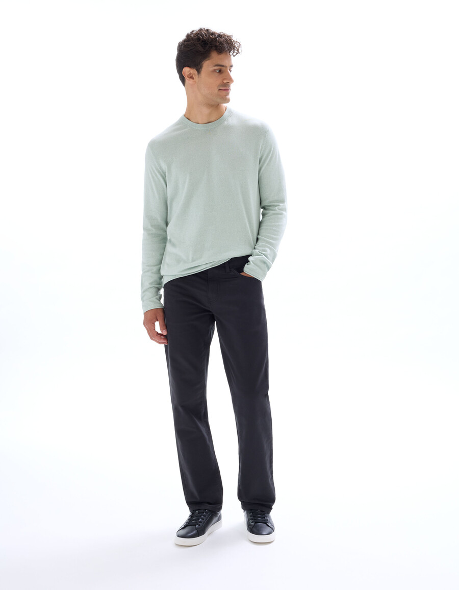 maglione girocollo in cotone mouliné