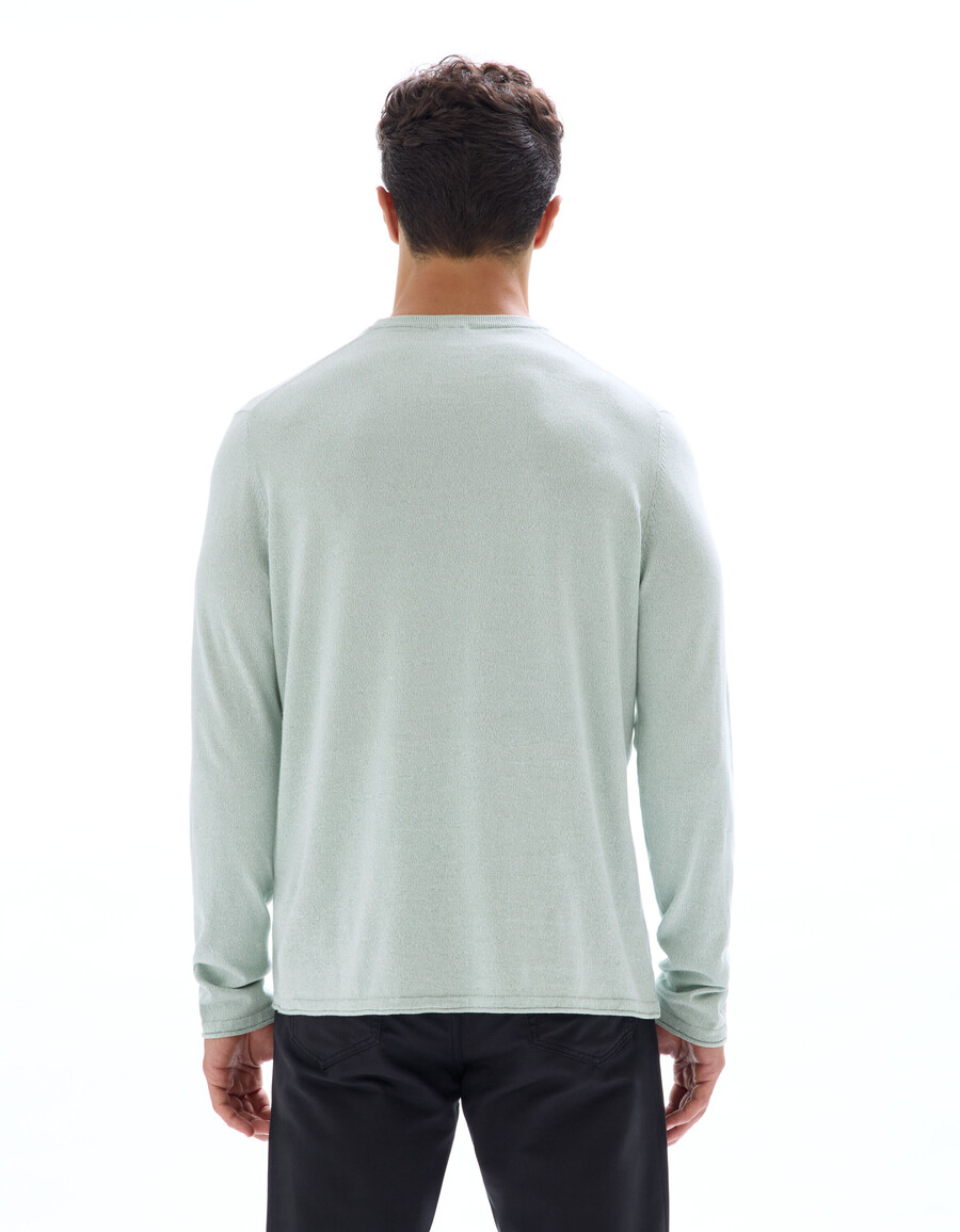 maglione girocollo in cotone mouliné