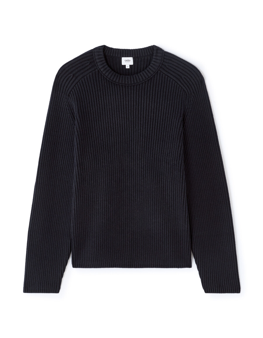 maglione girocollo a coste