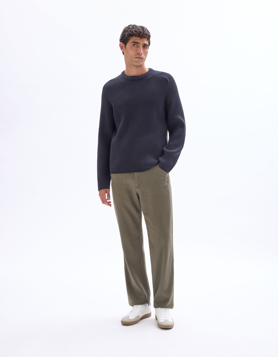 maglione girocollo a coste