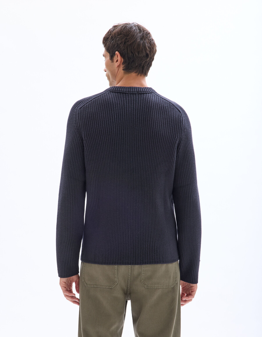 maglione girocollo a coste