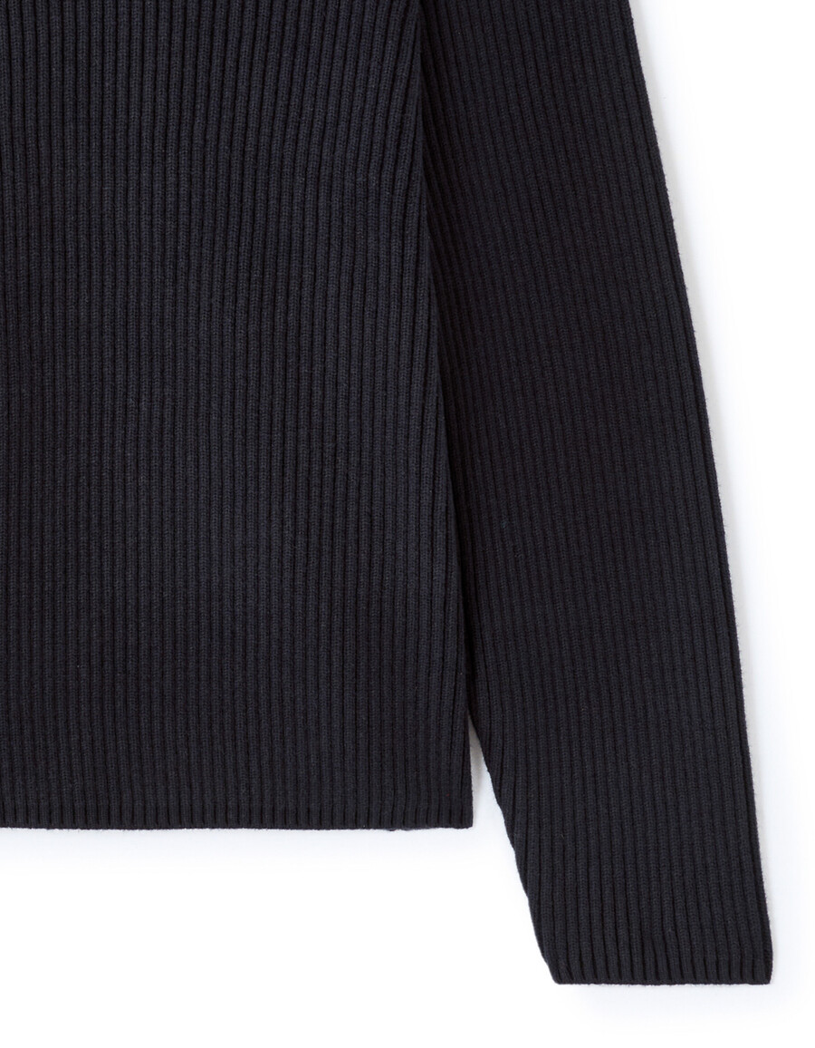 maglione girocollo a coste