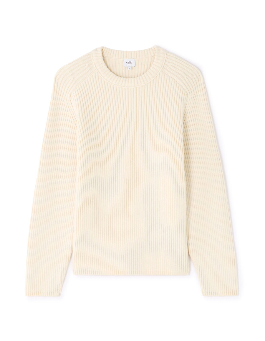 maglione girocollo a coste