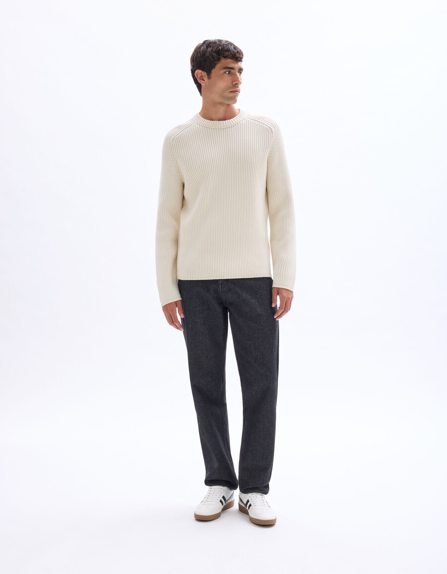 maglione girocollo a coste