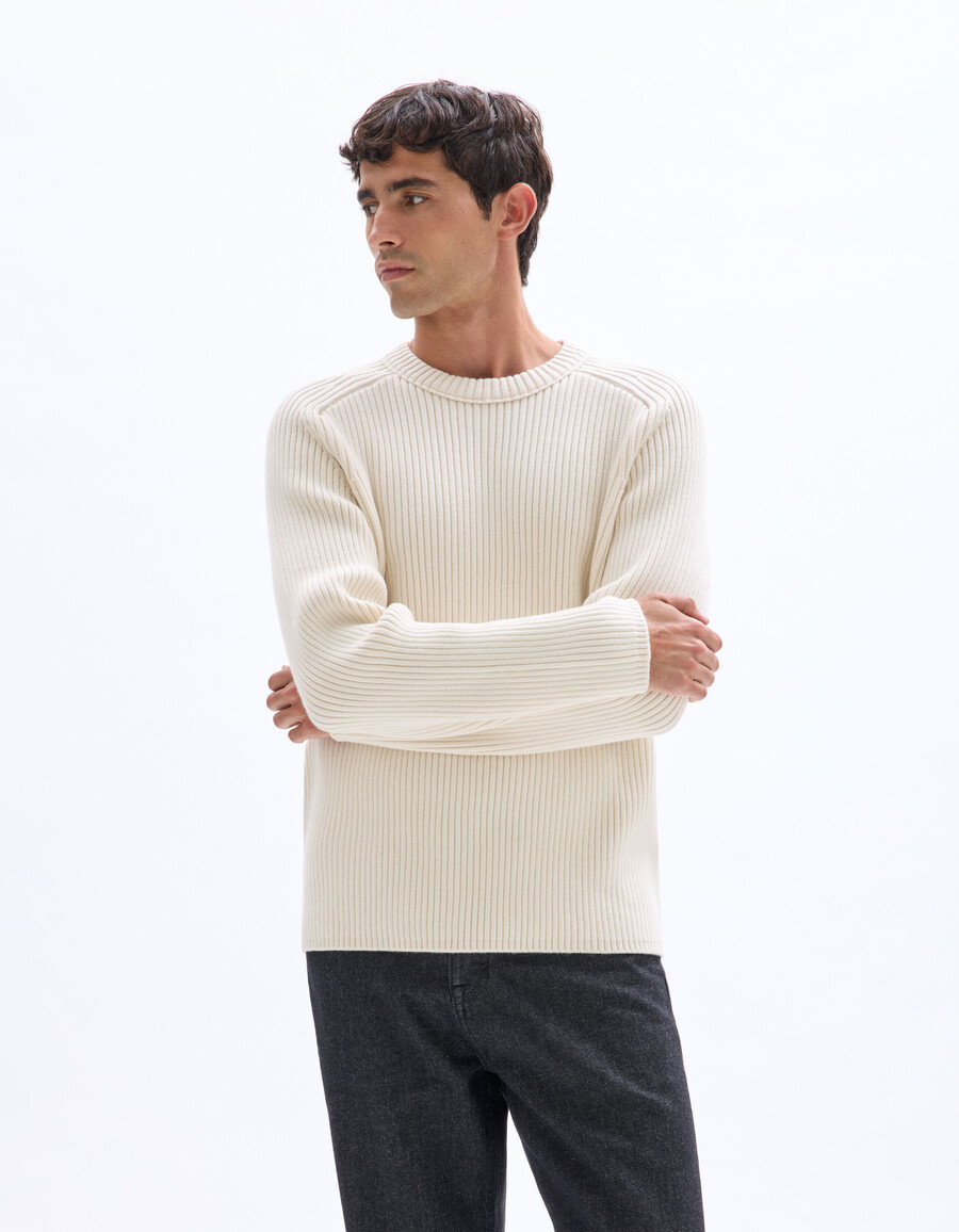 maglione girocollo a coste