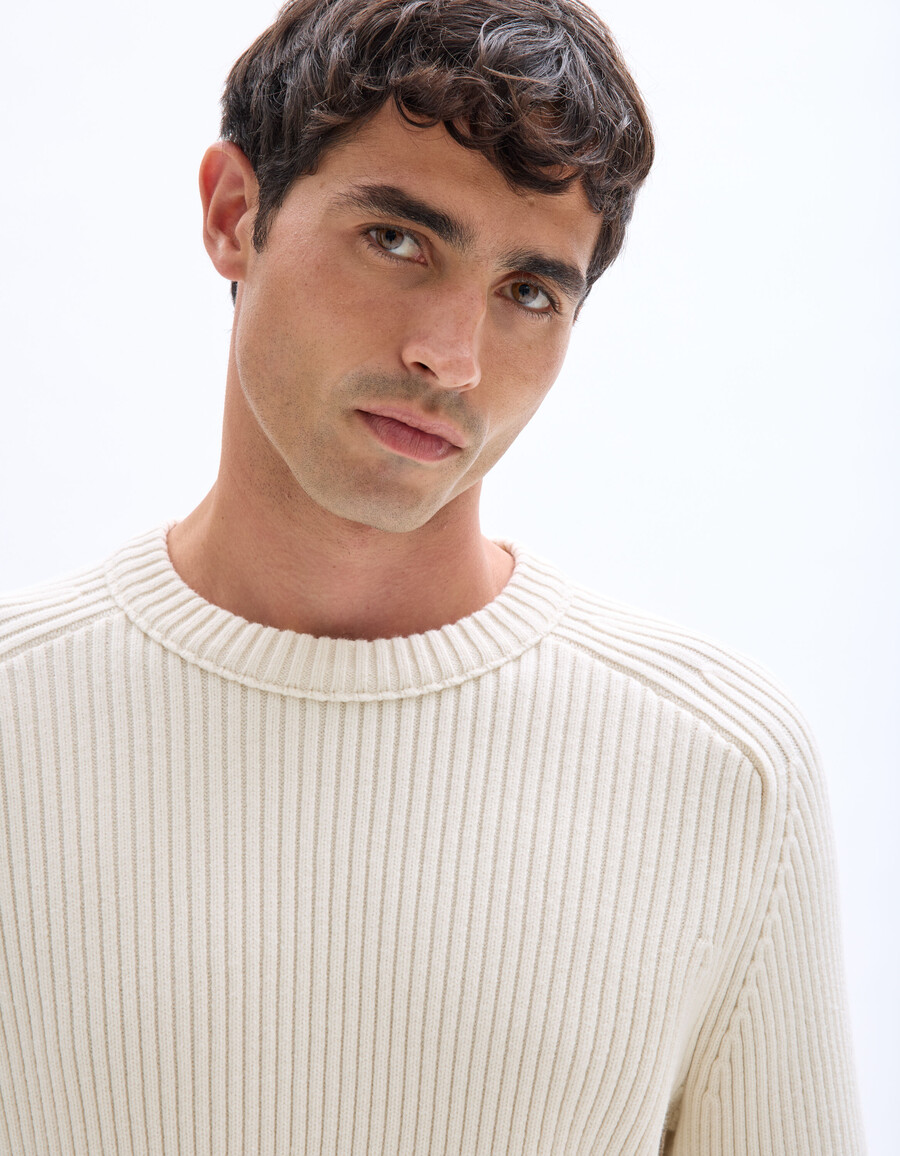 maglione girocollo a coste