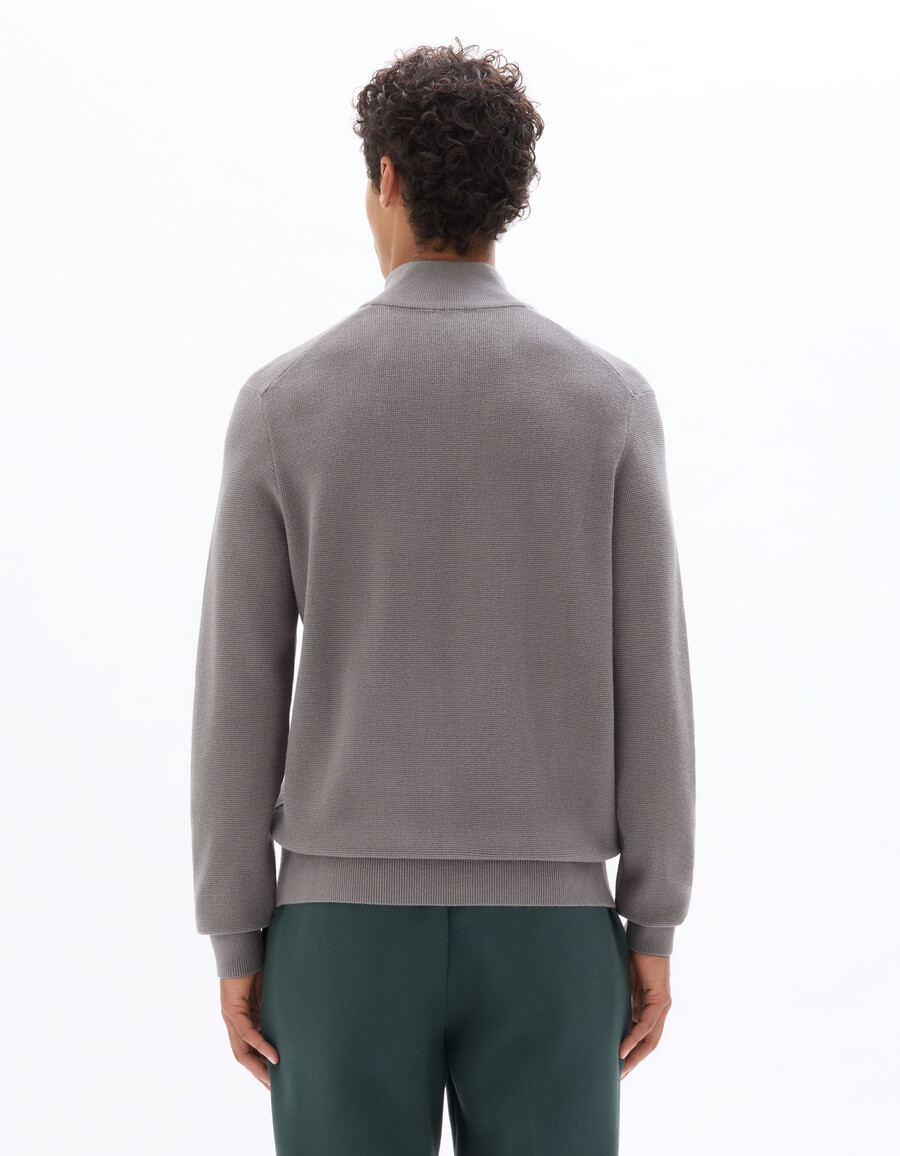 maglione con zip sul collo vestibilità regolare in micro trama a nido dape