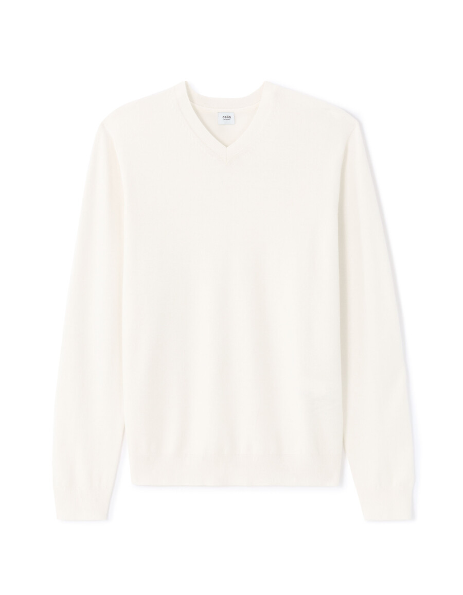 maglione semplice con scollo a v in maglia fine