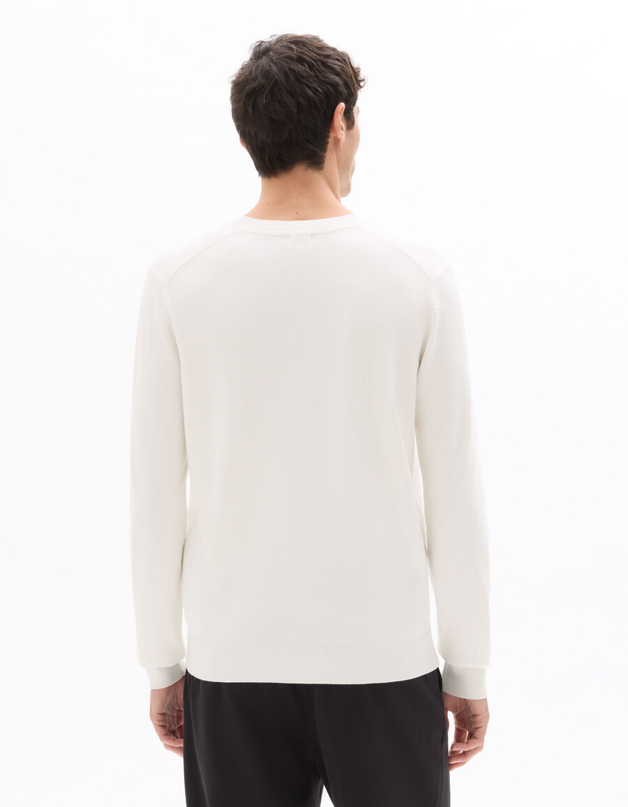 maglione semplice con scollo a v in maglia fine