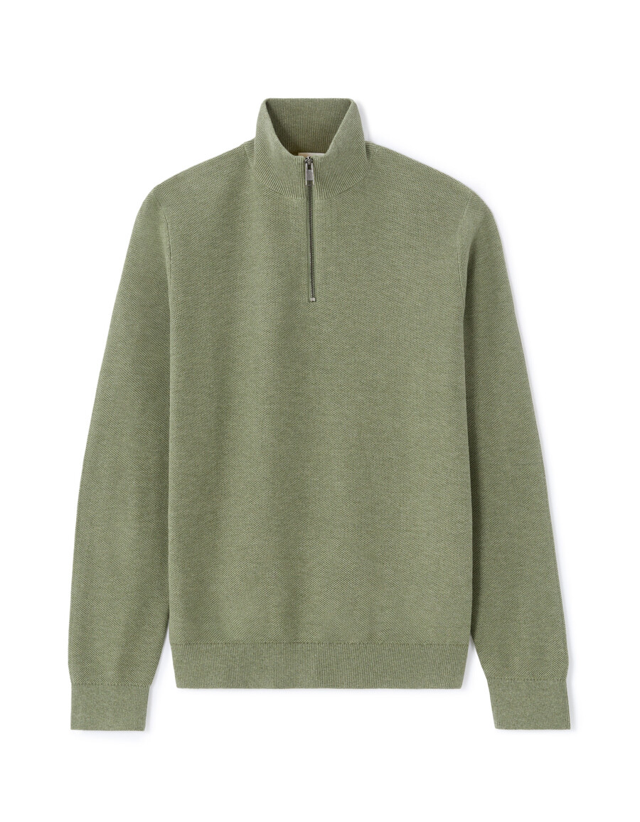maglione con cerniera a un quarto in 100 cotone