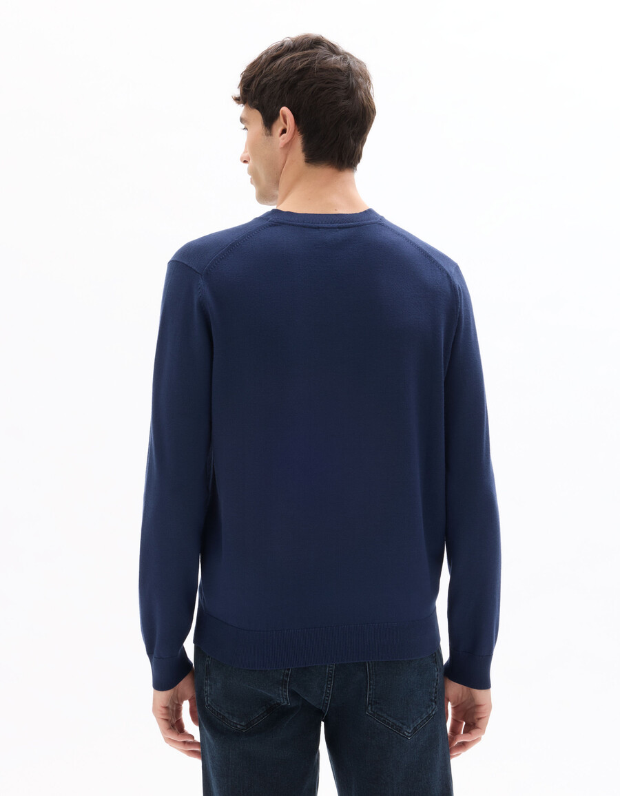 maglione semplice con scollo a v in maglia fine