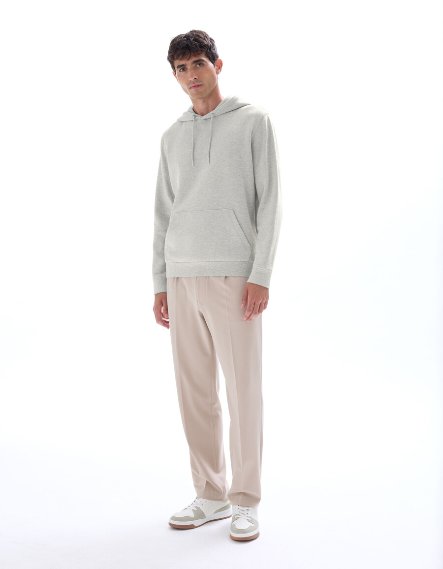 felpa con cappuccio regular fit in misto cotone