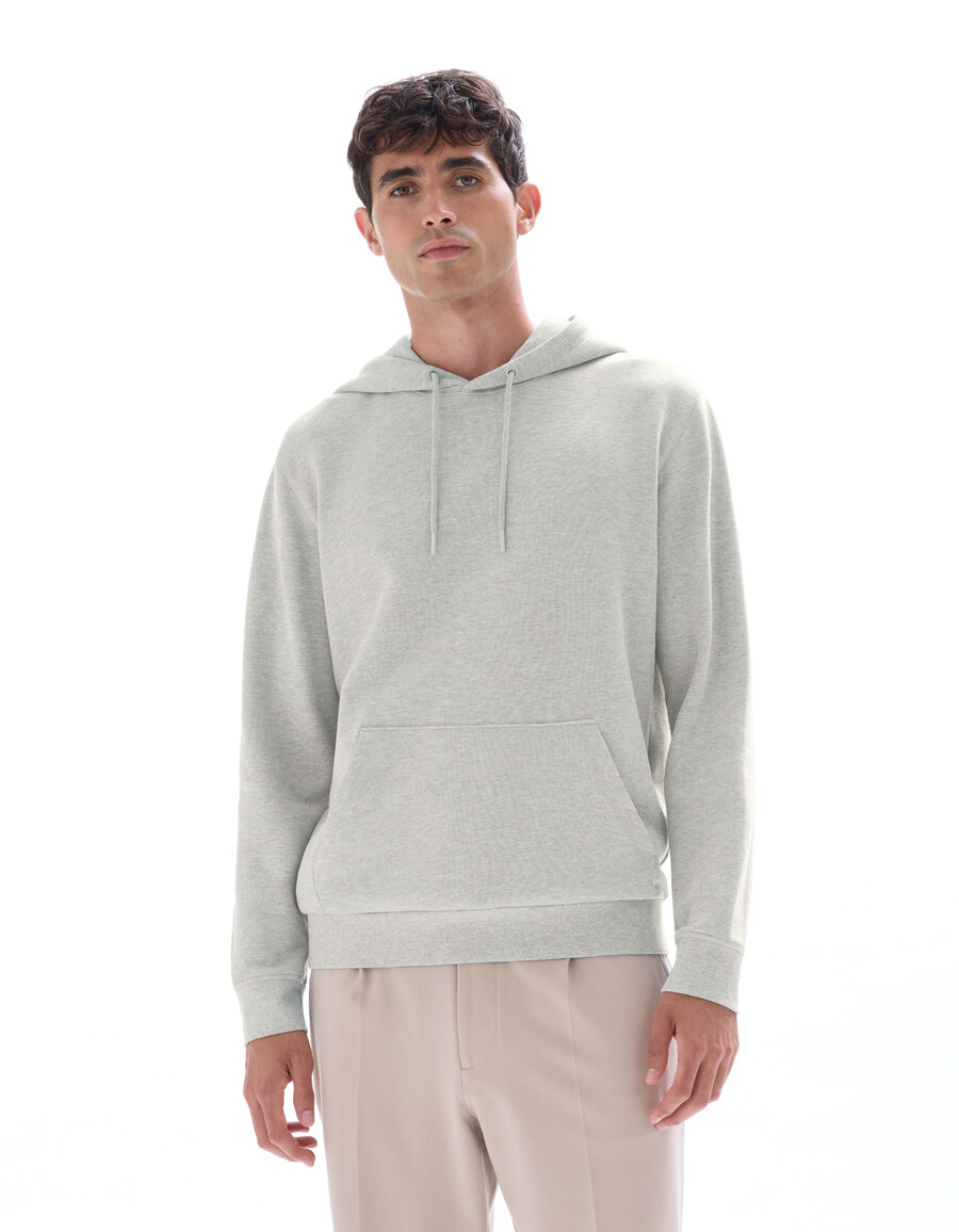 felpa con cappuccio regular fit in misto cotone
